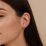 14K Solid Gold 0.15 CT Rainbow Sapphire Huggie Hoop Earrings