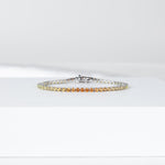18K Solid Gold 7.75 CT Round Cut Yellow Sapphire Tennis Bracelet