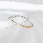 14K Solid Gold 7.75 CT Round Cut Yellow Sapphire Tennis Bracelet