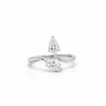 Eternal Duo Gleam 18K Gold Marquise & Pear Lab Grown Diamond Toi et Moi Engagement Ring - Detail