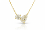 Eternal Duo Radiance: 14K Lab Grown Diamond Round Cut Toi et Moi Necklace