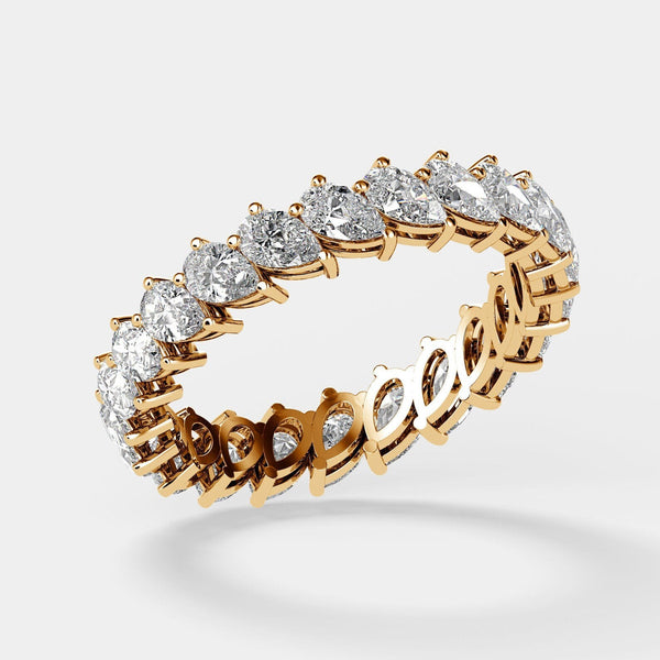 14K 2.75ct Natural Diamond Pear Cut Eternity Band