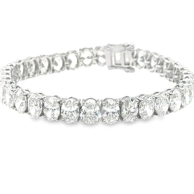 14K 7ct Lab Grown Diamond Oval Cut Tennis Bracelet