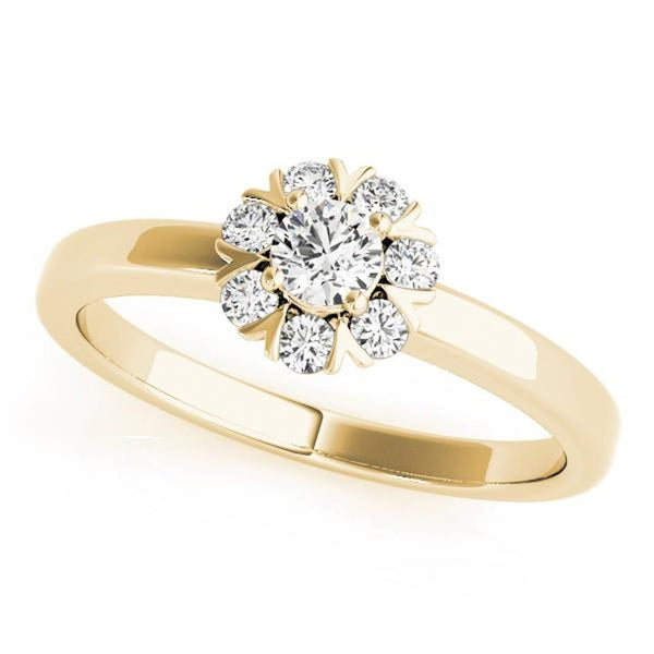 18K Solid Gold 0.25 CTW Natural Diamond Fleur de Diamant Bloom Ring - Side View | Riyanika Jewels
