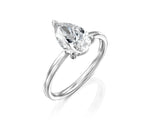 18K Solid Gold 2 Carat Perfect Sparkling Pear Cut Natural Diamond Unique Engagement Ring