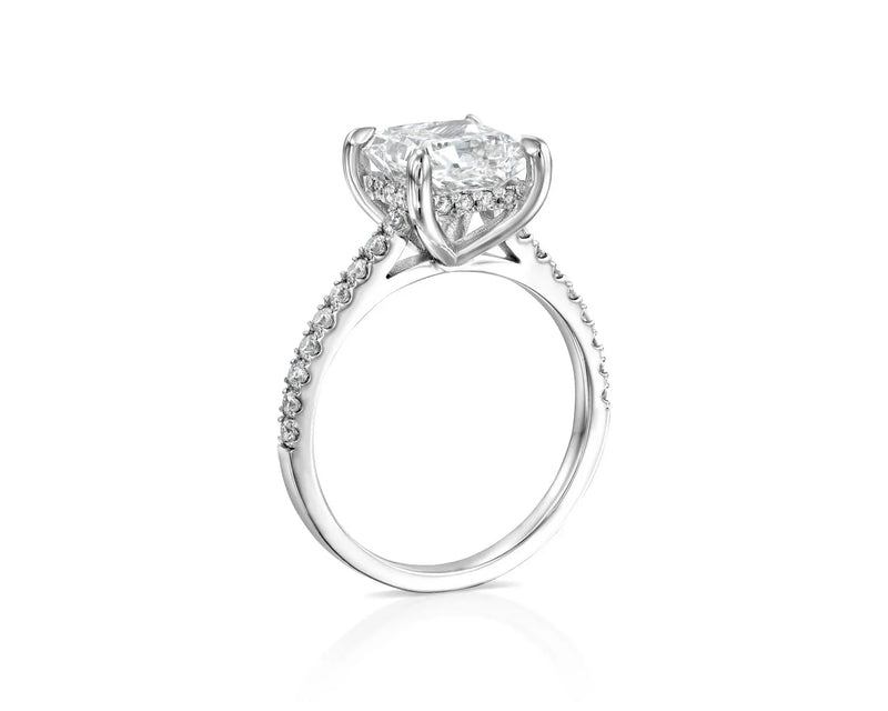 14K 2ct Natural Diamond Princess Cut Solitaire Engagement Ring