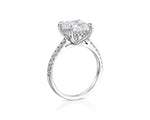 18K Solid Gold 2.5ct Princess Cut Natural Diamond Engagement Ring with Pave Band - View 6