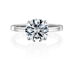 14K 2.5ct Natural Diamond Round Brilliant Cut Solitaire Engagement Ring