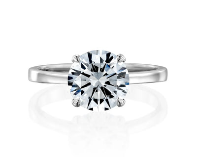 18K 2.5ct Lab Grown Diamond Round Brilliant Cut Solitaire Engagement Ring