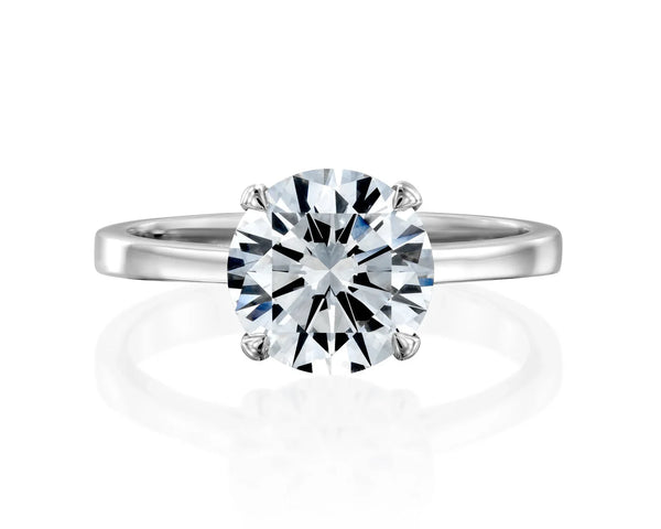 18K 2.5ct Lab Grown Diamond Round Brilliant Cut Solitaire Engagement Ring