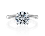 18K Solid Gold 1.5ct Round Brilliant Natural Diamond Cathedral Solitaire Engagement Ring
