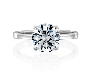 18K Solid Gold 1.5ct Round Brilliant Natural Diamond Cathedral Solitaire Engagement Ring