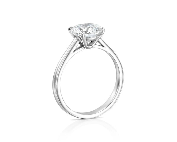 14K 2.5ct Lab Grown Diamond Round Brilliant Cut Solitaire Engagement Ring