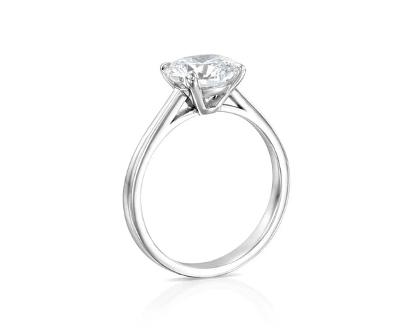14K 3ct Natural Diamond Round Brilliant Cut Solitaire Engagement Ring