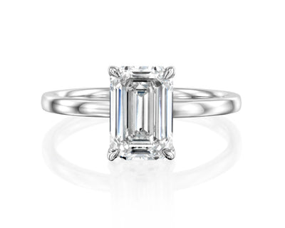 18K Solid Gold 1.90ct Round Brilliant Natural Diamond Set with 6 Prongs Classic Pave Engagement Ring