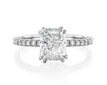 14K 3ct Natural Diamond Radiant Cut Solitaire Engagement Ring