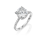14K 3ct Lab Grown Diamond Cushion Cut Solitaire Engagement Ring