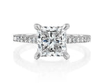 14K 2.5ct Lab Grown Diamond Princess Cut Pave Engagement Ring