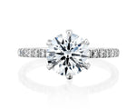 14K 2.5ct Lab Grown Diamond Round Cut Pave Engagement Ring
