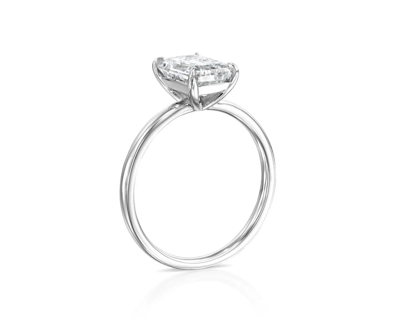 14K 2ct Lab Grown Diamond Emerald Cut Solitaire Engagement Ring