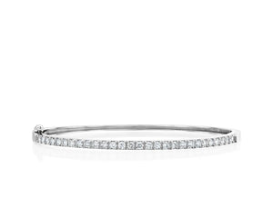 14K Solid Gold Lab Grown Diamond Bangle Bracelet