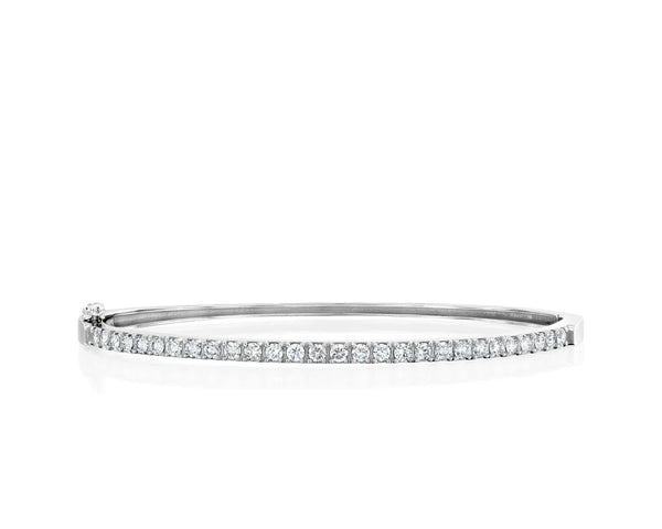 14K Solid Gold Lab Grown Diamond Bangle Bracelet