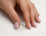 14K 3ct Natural Diamond Cushion Cut Solitaire Engagement Ring