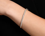 18K Solid Gold Lab Grown Diamond Bangle Bracelet - Side View | Riyanika Jewels