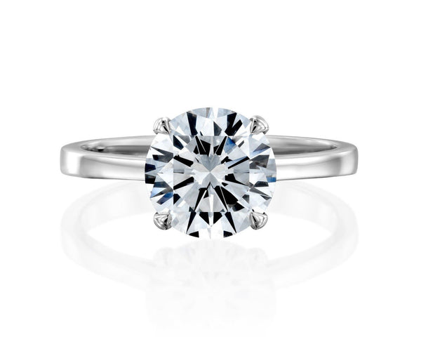 18K Solid Gold Natural Diamond 4 Prongs Solitaire Engagement Ring