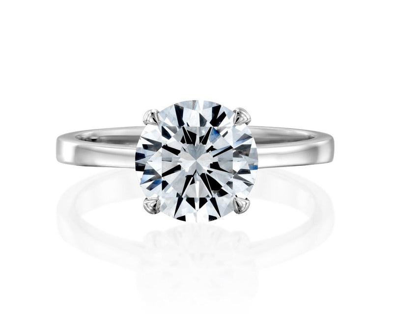 18K Solid Gold Natural Diamond 4 Prongs Solitaire Engagement Ring