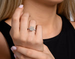 18K Solid Gold 3 Ct Emerald Cut Natural Diamond Engagement Ring - Side View | Riyanika Jewels