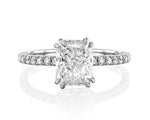 14K 1ct Lab Grown Diamond Radiant Cut Pave Engagement Ring