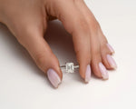 14K 3ct Lab Grown Diamond Emerald Cut Side Stone Engagement Ring