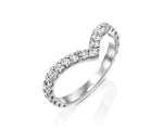 Dainty Minimalist Pave Lab Grown Diamond Curved Wedding Band | 18K Solid Gold Arch Curved Ring - Detail | Riyanika Jewels