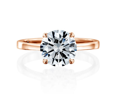 18K Solid Gold 2 Ct Solitaire Natural Diamond Engagement Ring