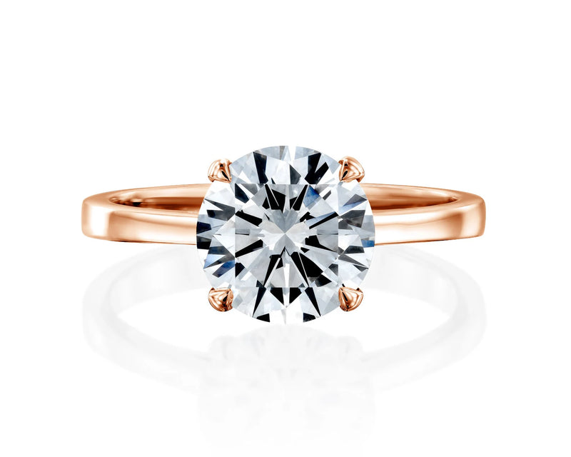 18K Solid Gold 2 Ct Solitaire Natural Diamond Engagement Ring