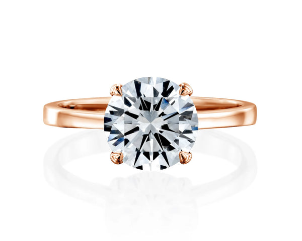18K Solid Gold 2 Ct Solitaire Natural Diamond Engagement Ring