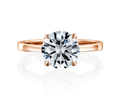 14K 2ct Lab Grown Diamond Round Cut Solitaire Engagement Ring