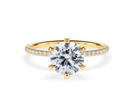14K 1.5ct Lab Grown Diamond Round Brilliant Cut Pave Engagement Ring