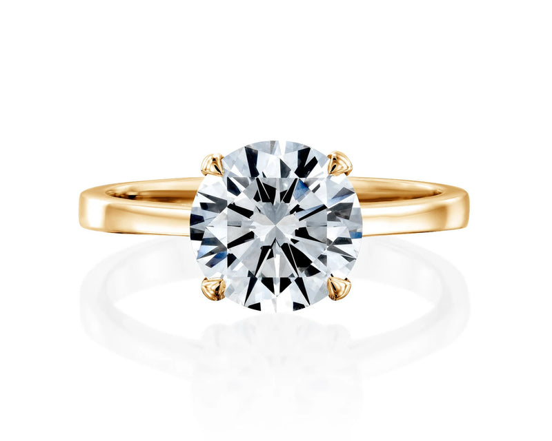 18K Solid Gold 2 Ct Solitaire Lab Grown Diamond Engagement Ring - View 7 | Riyanika Jewels