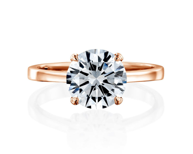 18K Solid Gold High End Sparkling Natural Diamond 3 Ct Solitaire Ring Engagement Gold Ring