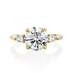 18K Solid Gold 1.5 Ct Round Lab Grown Diamond Solitaire Engagement Ring - Side View