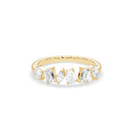 1.5 CT Multi Shape Natural Diamonds Band | 18K Solid Gold Half Eternity Band - View 6