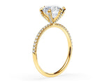14K 1.5ct Lab Grown Diamond Round Brilliant Cut Pave Engagement Ring