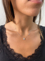 14K Natural Diamond Pear Cut Pendant Necklace