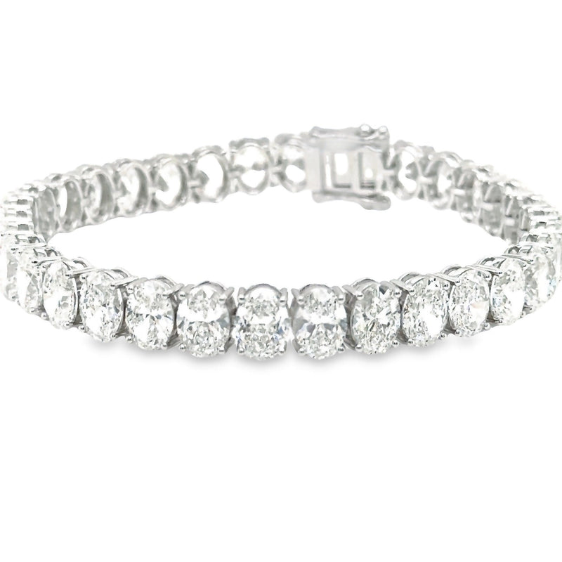 14K 7ct Lab Grown Diamond Oval Cut Tennis Bracelet