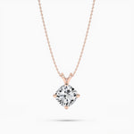 14K 2ct Natural Diamond Cushion Cut Solitaire Pendant