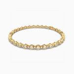 18K Solid Gold Natural Diamond Round Cut Tennis Bracelet - Close Up | Riyanika Jewels