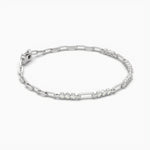18K Solid Gold 1.2ct Lab Grown Diamond Sparkling Paper Clip Bracelet - Detail | Riyanika Jewels