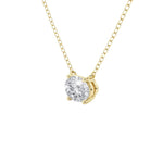 18K Solid Gold 2 CT Oval Cut Lab Grown Diamond Pendant Necklace - Close Up | Riyanika Jewels